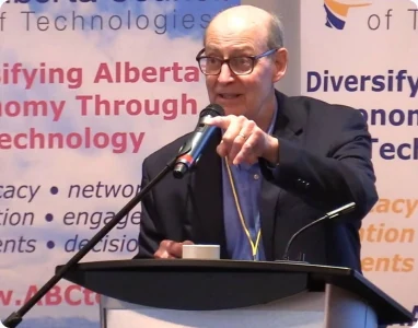 Perry Kinkaide speaking at an ABCtech event